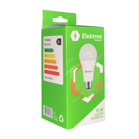 Lampara LED fría 15W bulbo E27